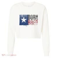 Texas State Flag Pride Born & Bred Native Home Cropped Pullover Crew thumb 0