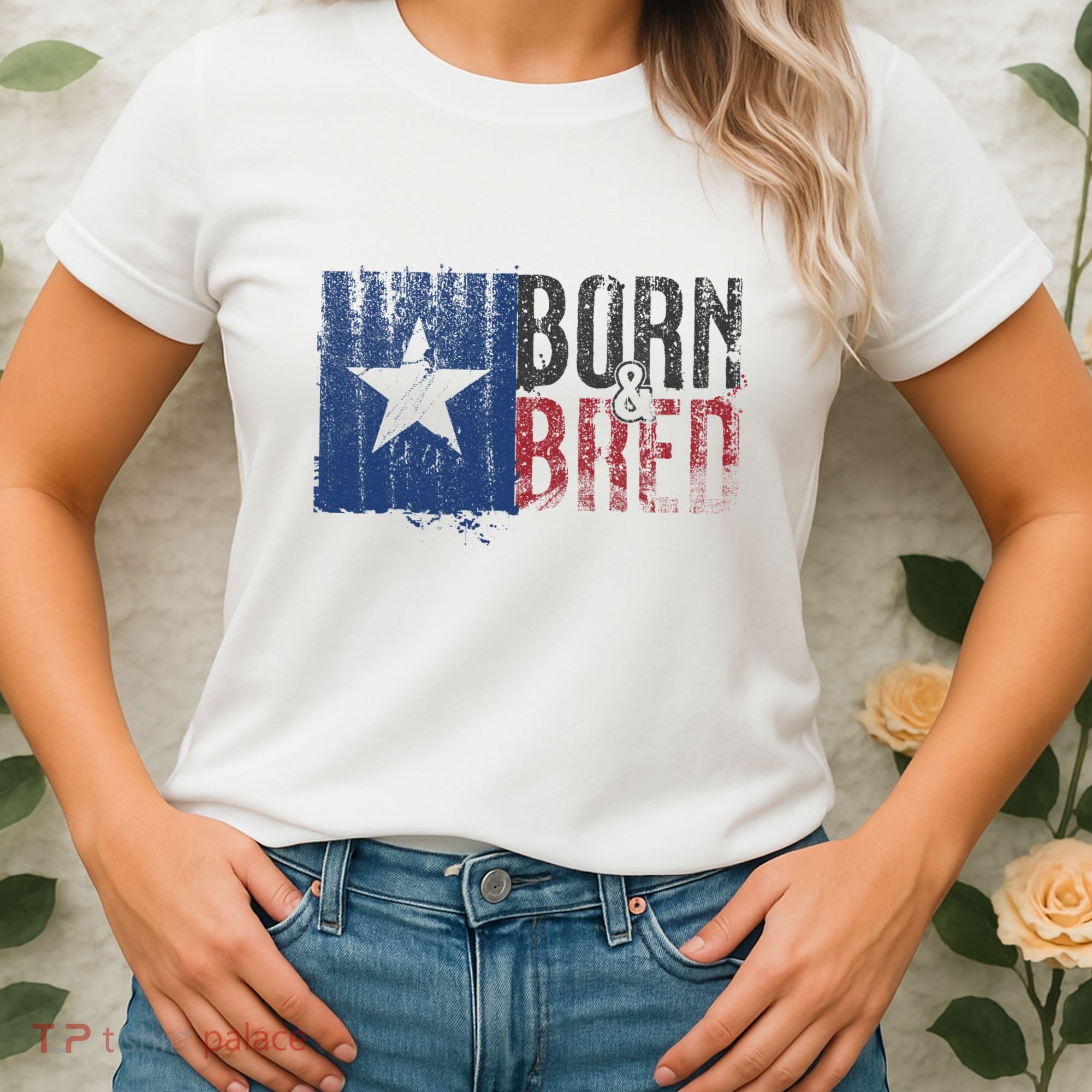 Texas State Flag Pride Born & Bred Native Home Women's T-Shirt