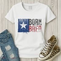 Texas State Flag Pride Born & Bred Native Home Women's T-Shirt thumb 3