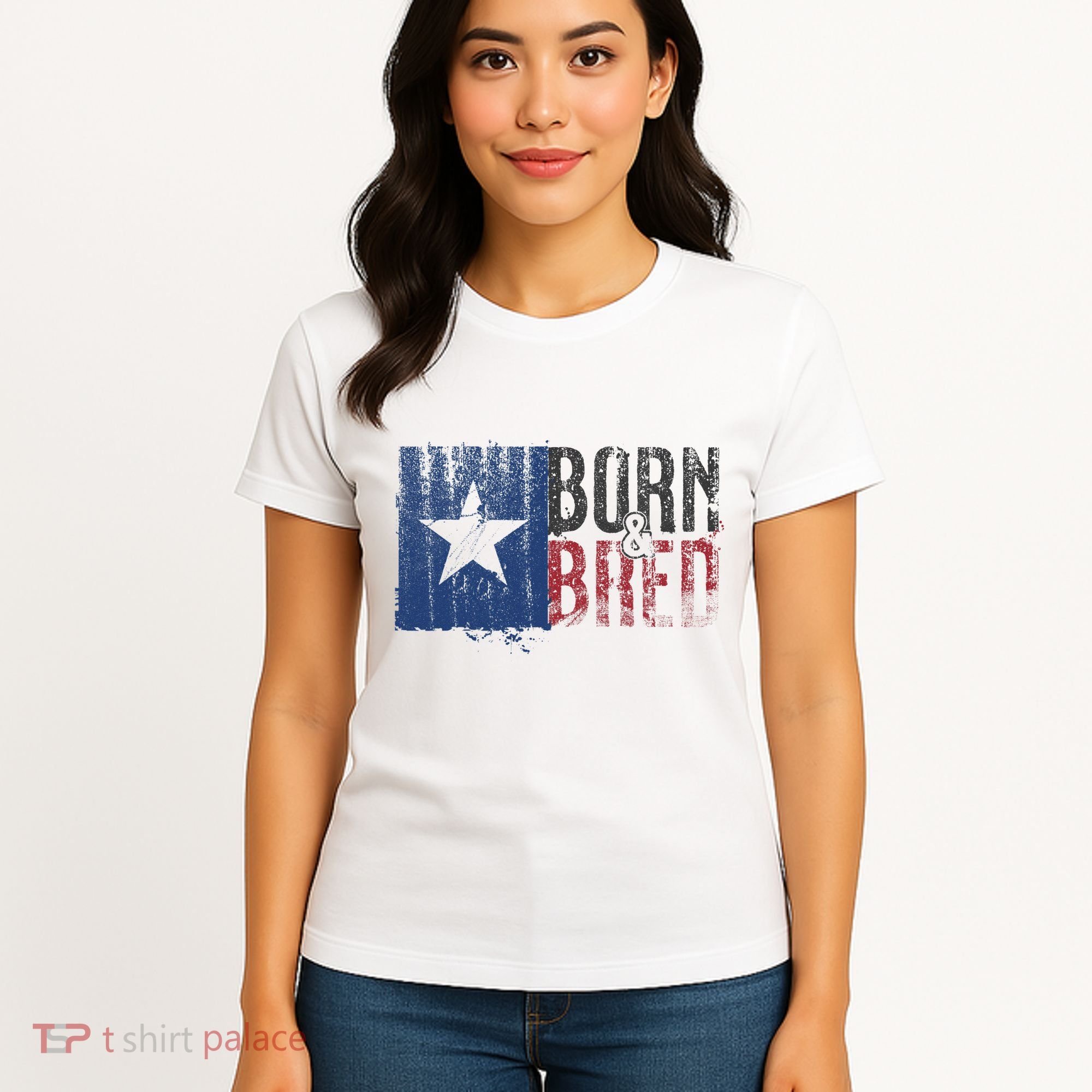 Texas State Flag Pride Born & Bred Native Home Women's T-Shirt