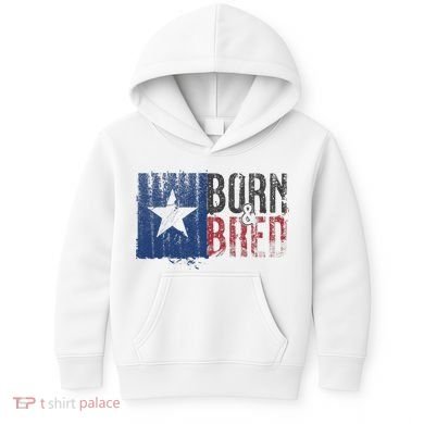 Texas State Flag Pride Born & Bred Native Home Kids Hoodie