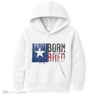 Texas State Flag Pride Born & Bred Native Home Kids Hoodie thumb 0
