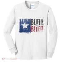 Texas State Flag Pride Born & Bred Native Home Kids Long Sleeve Shirt thumb 0
