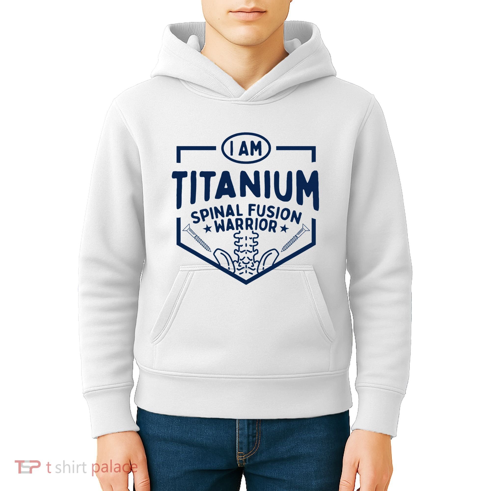 Titanium Spinal Fusion Warrior Spine Surgery Kids Hoodie