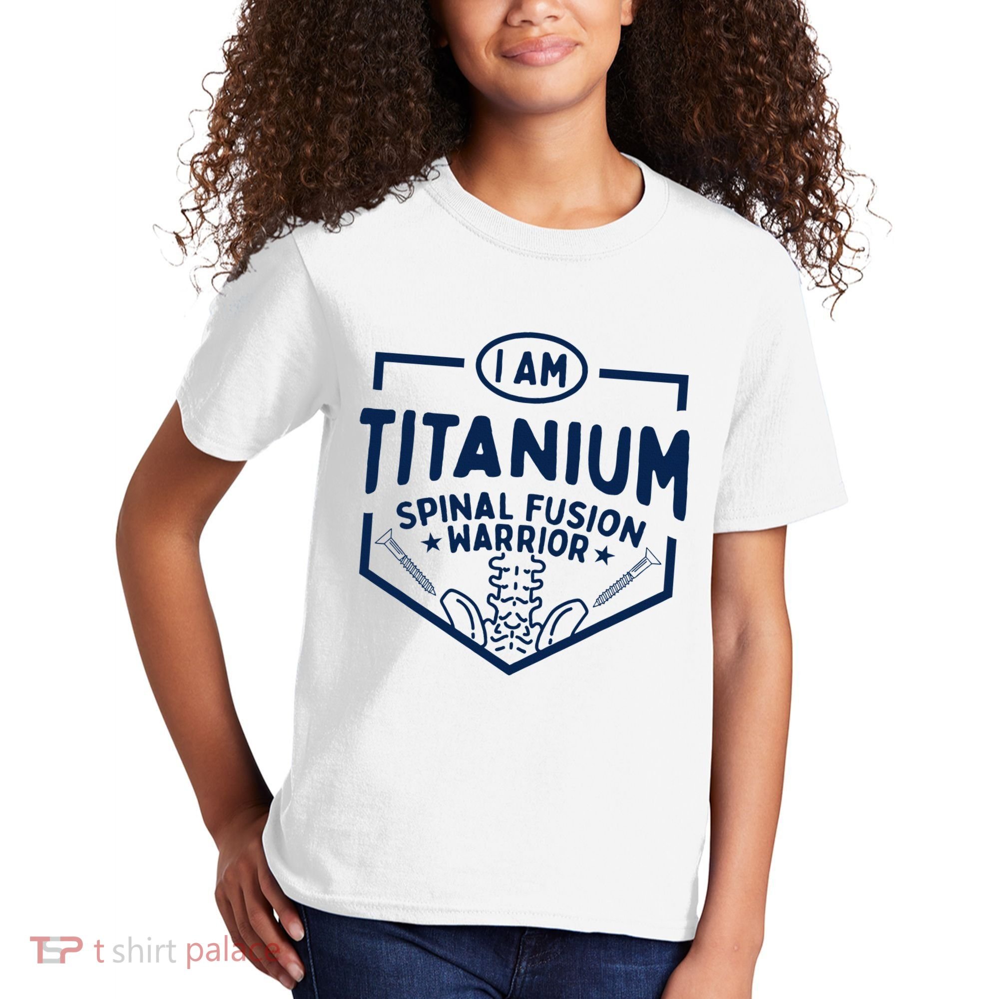 Titanium Spinal Fusion Warrior Spine Surgery Kids T-Shirt