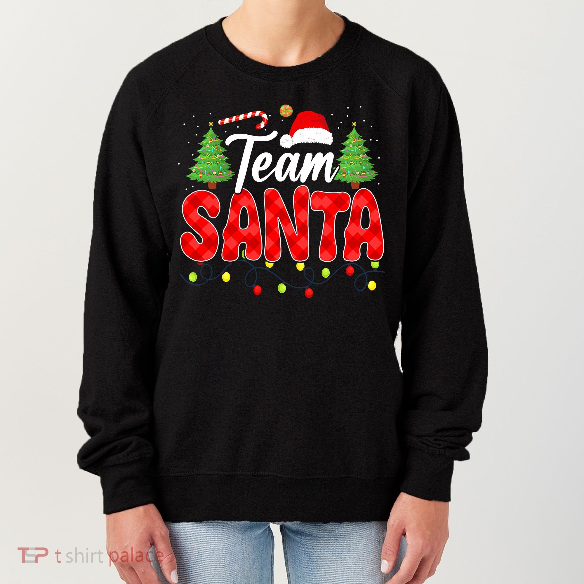 Team Santa Family Group Matching Christmas Pajama Party Women's Sweatshirt