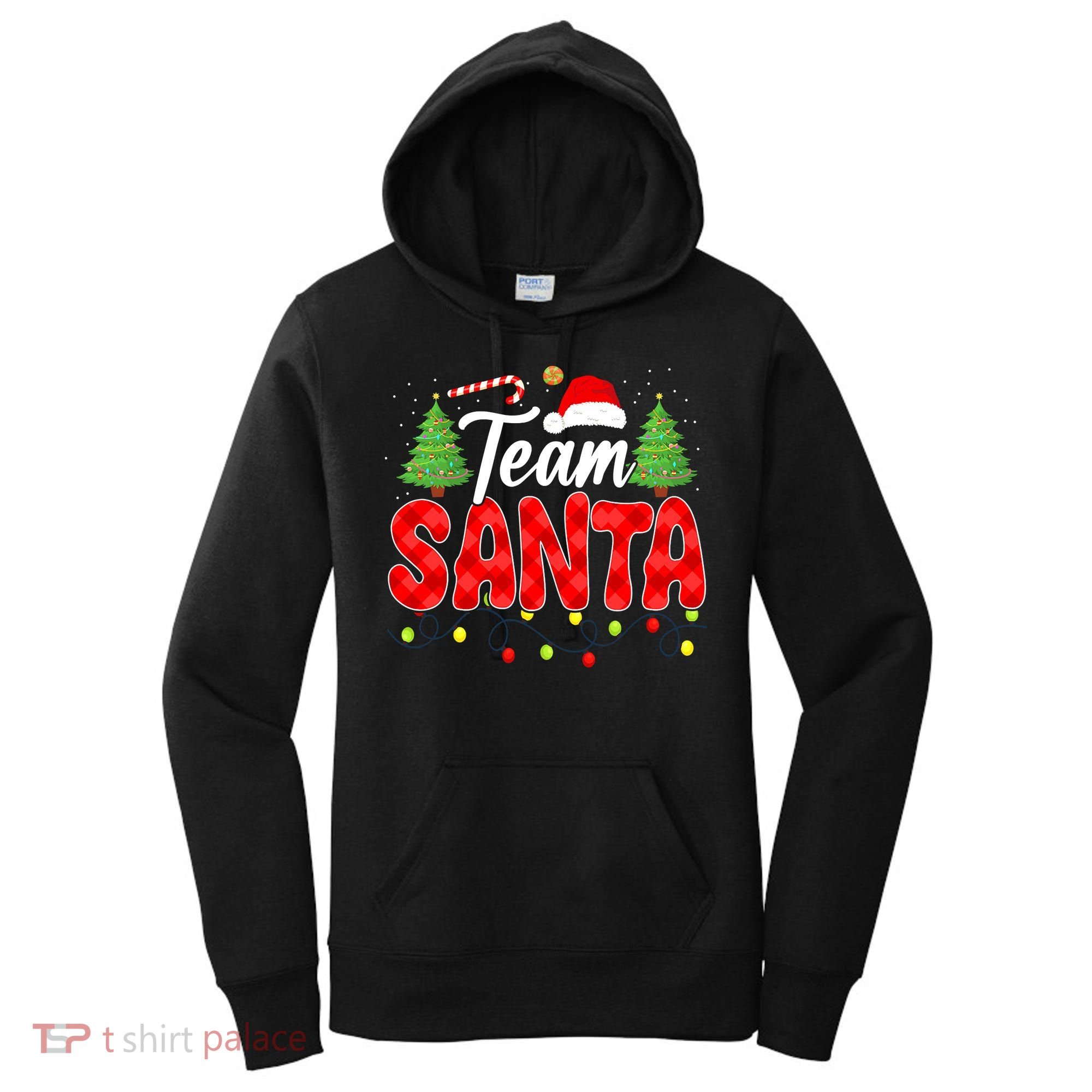 Team Santa Family Group Matching Christmas Pajama Party Women's Hoodie