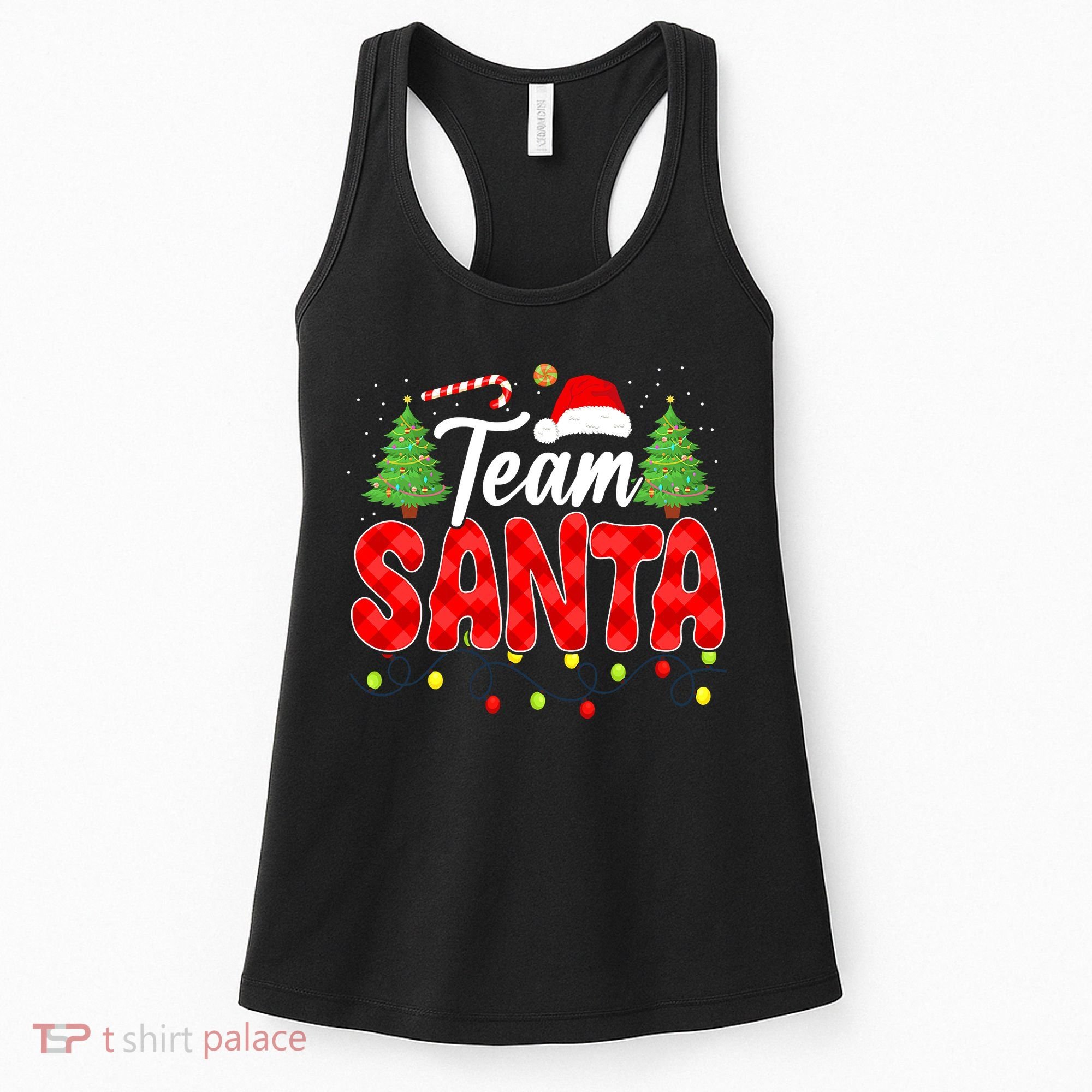 Team Santa Family Group Matching Christmas Pajama Party Women's Tank Top