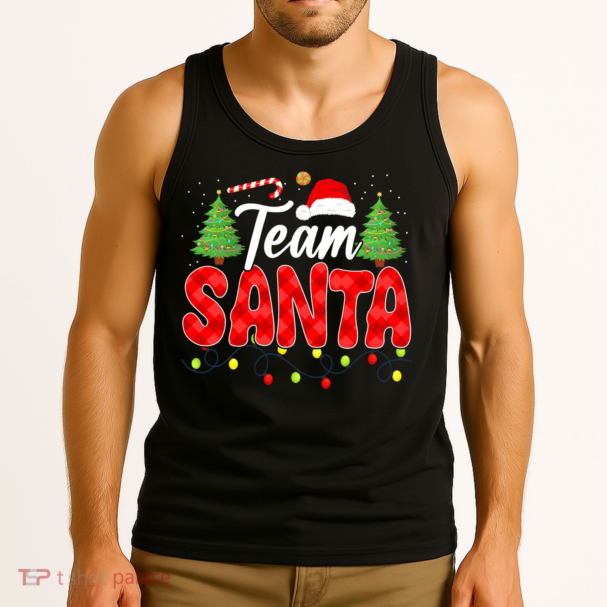 Team Santa Family Group Matching Christmas Pajama Party Tank Top
