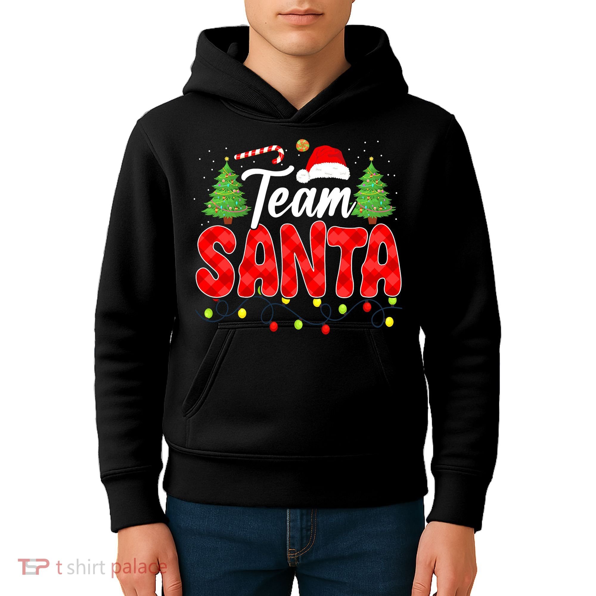 Team Santa Family Group Matching Christmas Pajama Party Kids Hoodie