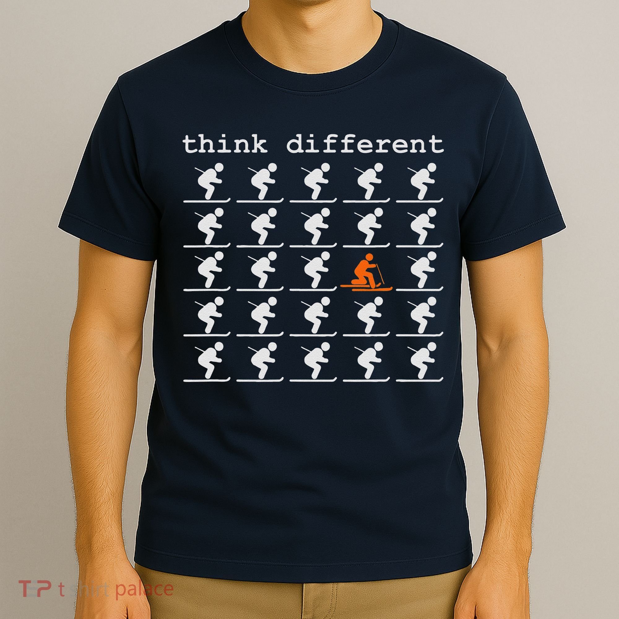 Telemark Skiing Free your Heel Think Different Ski T-Shirt