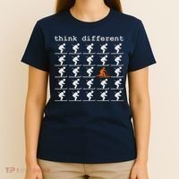 Telemark Skiing Free your Heel Think Different Ski T-Shirt thumb 4