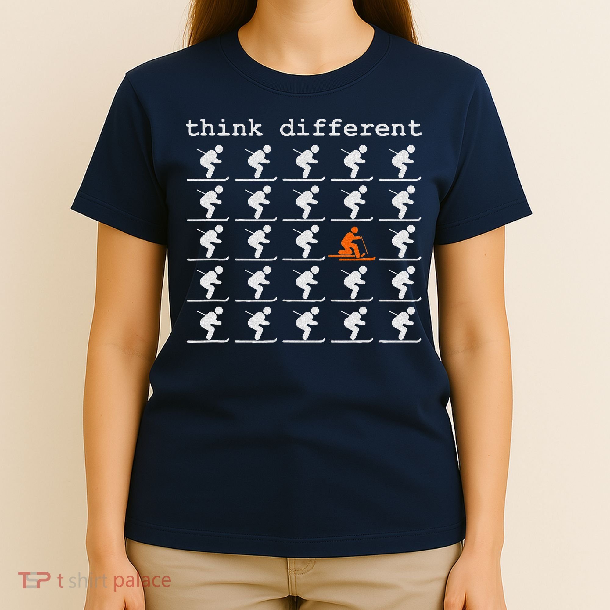 Telemark Skiing Free your Heel Think Different Ski T-Shirt