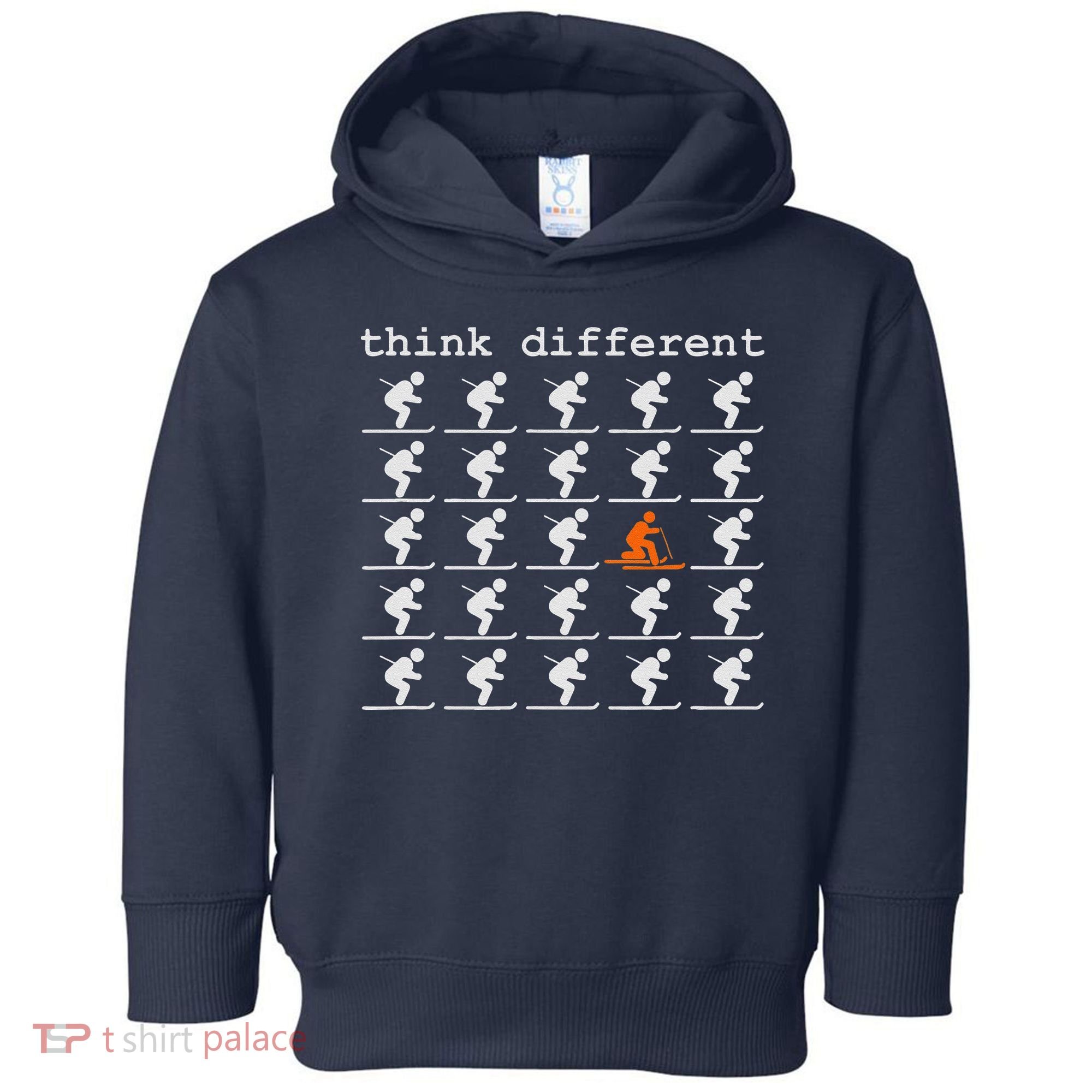 Telemark Skiing Free your Heel Think Different Ski Toddler Hoodie