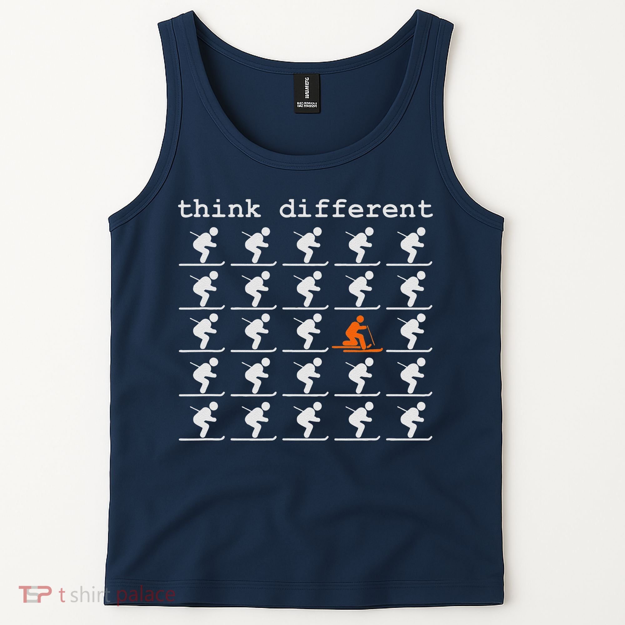Telemark Skiing Free your Heel Think Different Ski Tank Top