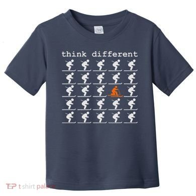 Telemark Skiing Free your Heel Think Different Ski Toddler T-Shirt