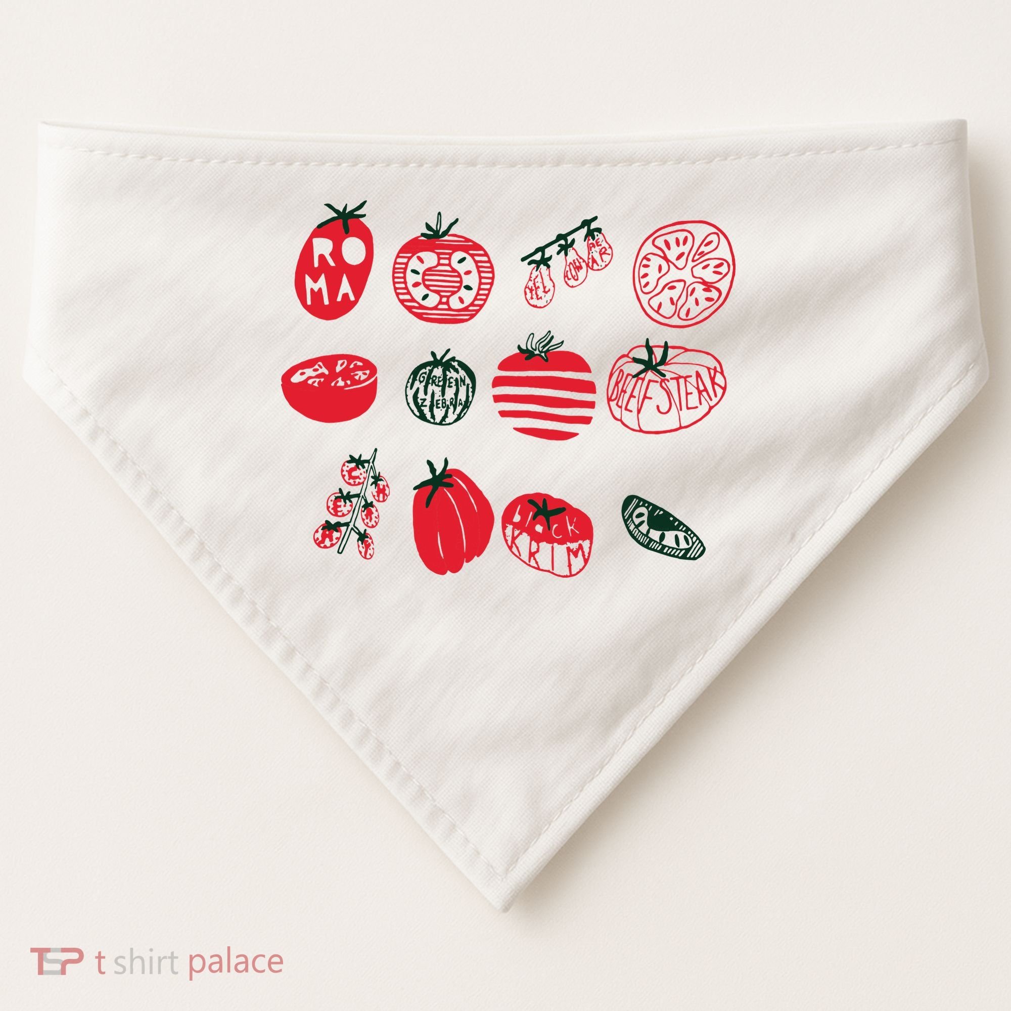 Tomato Shirts Foodie Gardening Gift USA-Made Doggie Bandana