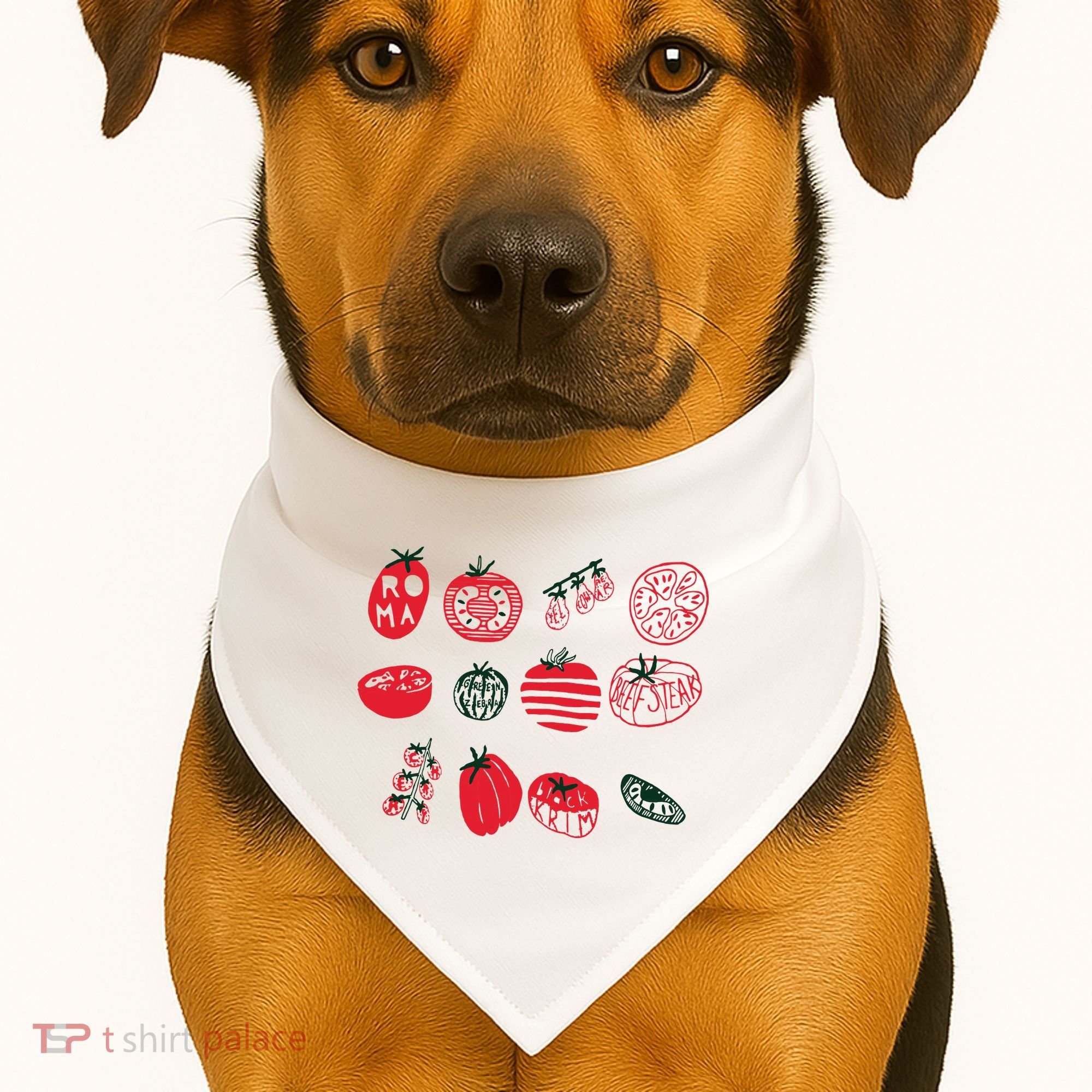 Tomato Shirts Foodie Gardening Gift USA-Made Doggie Bandana