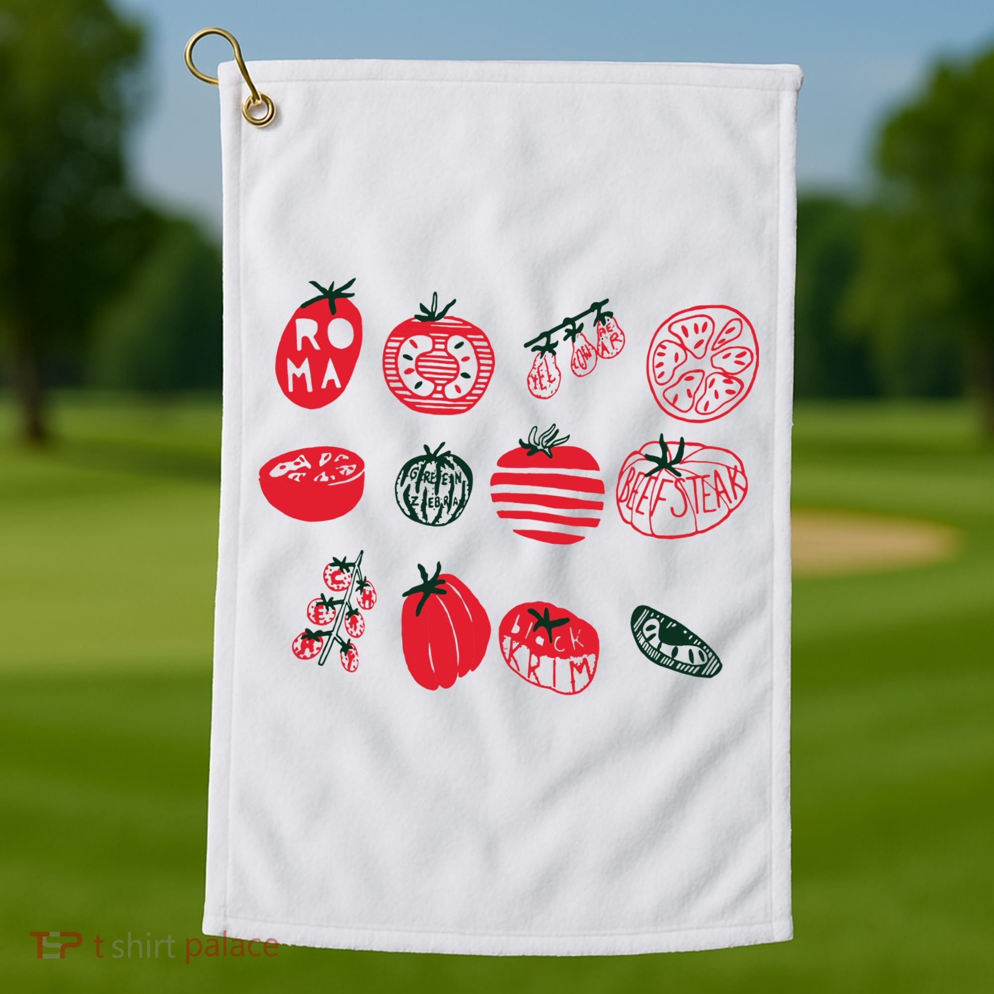 Tomato Shirts Foodie Gardening Gift Golf Towel