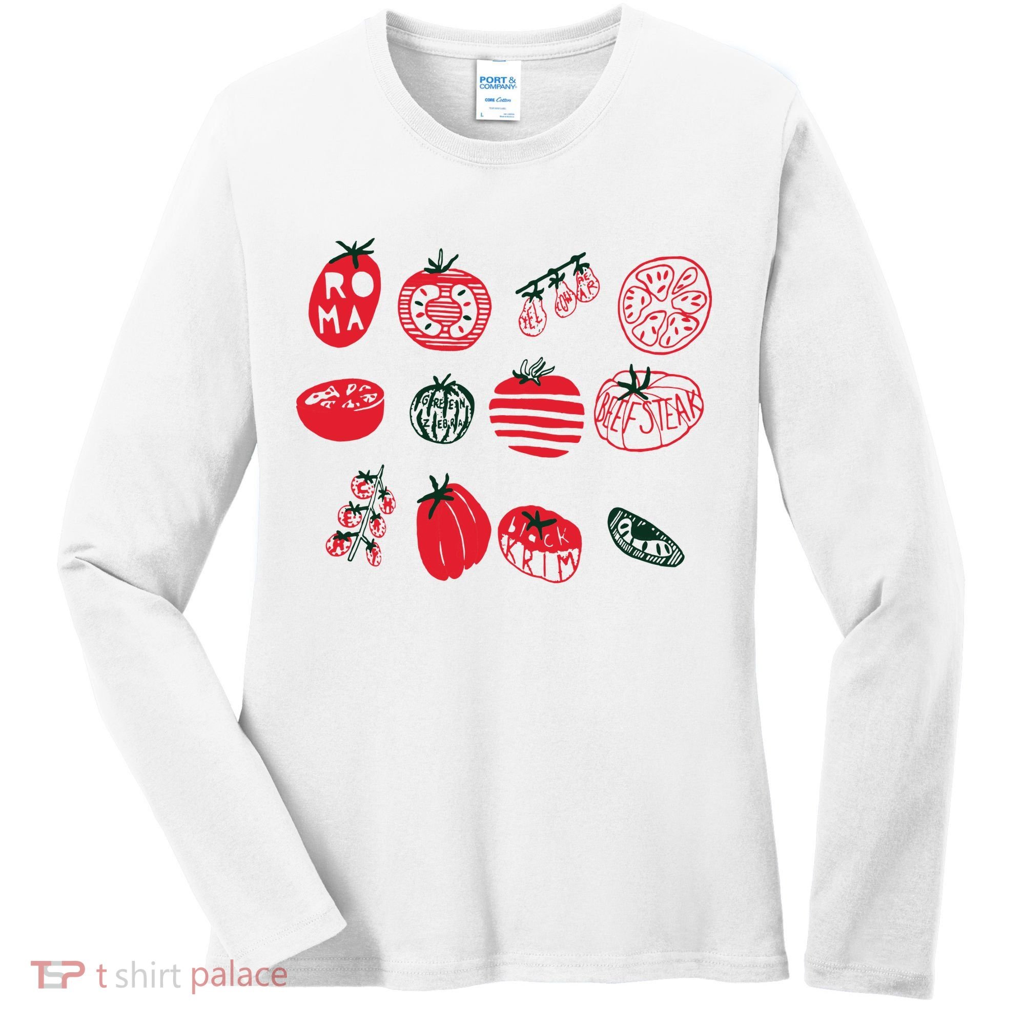 Tomato Shirts Foodie Gardening Gift Women's Long Sleeve Shirt