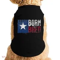 Texas State Flag Pride Born & Bred Native Home Doggie Tank thumb 0