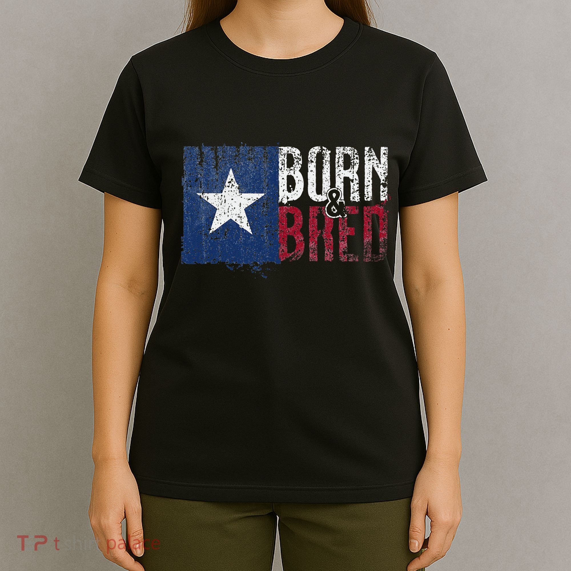 Texas State Flag Pride Born & Bred Native Home T-Shirt