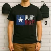 Texas State Flag Pride Born & Bred Native Home T-Shirt thumb 6
