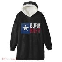 Texas State Flag Pride Born & Bred Native Home Hooded Wearable Blanket thumb 0