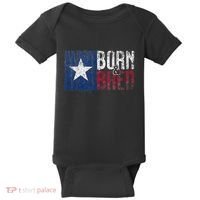 Texas State Flag Pride Born & Bred Native Home Baby Bodysuit thumb 0