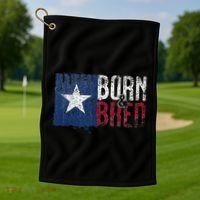 Texas State Flag Pride Born & Bred Native Home Golf Towel thumb 1