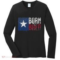 Texas State Flag Pride Born & Bred Native Home Women's Long Sleeve Shirt thumb 0