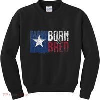 Texas State Flag Pride Born & Bred Native Home Kids Sweatshirt thumb 0