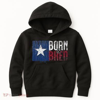Texas State Flag Pride Born & Bred Native Home Kids Hoodie