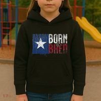 Texas State Flag Pride Born & Bred Native Home Kids Hoodie thumb 3