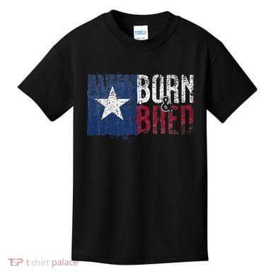 Texas State Flag Pride Born & Bred Native Home Kids T-Shirt