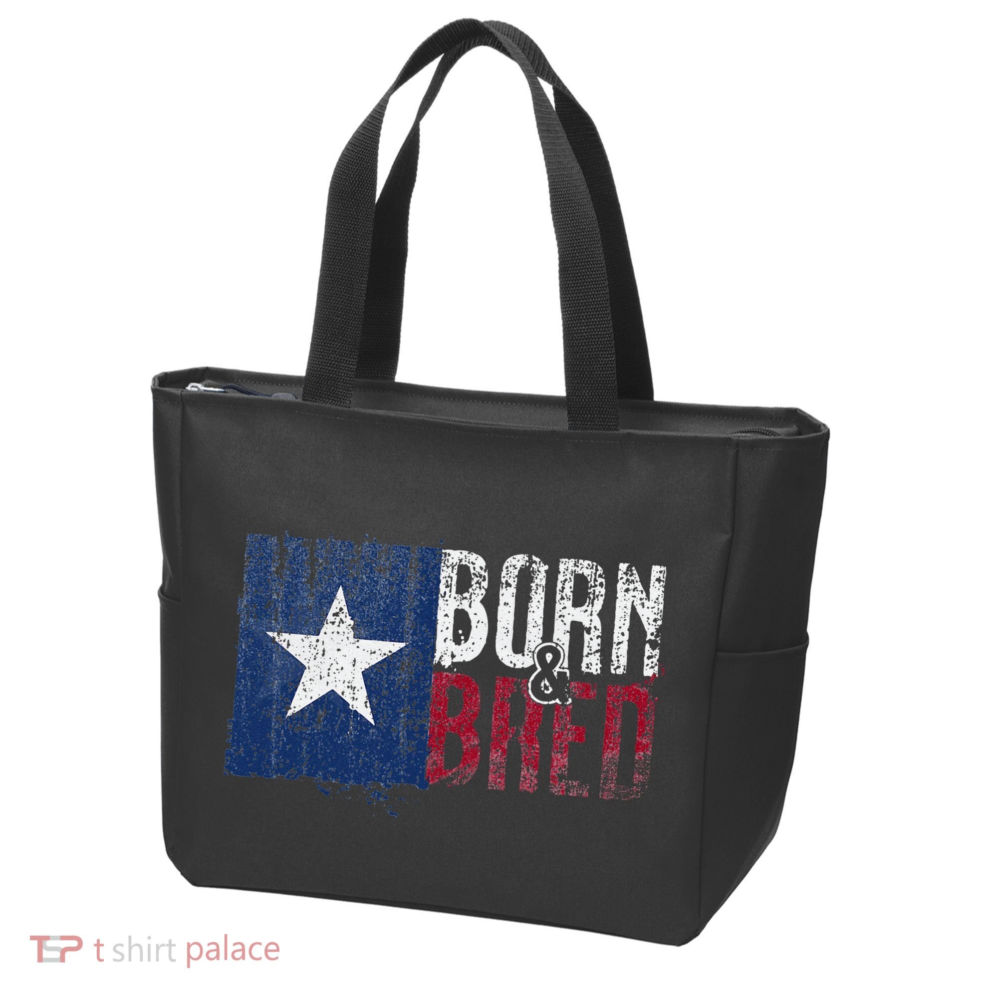 Texas State Flag Pride Born & Bred Native Home Tote Bag