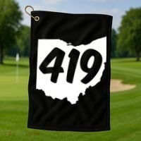 Toledo Sandusky Field 419 Area Code Ohio Cute Gift Golf Towel thumb 1