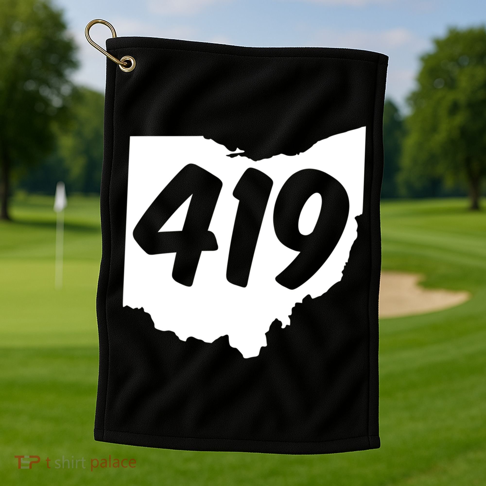 Toledo Sandusky Field 419 Area Code Ohio Cute Gift Golf Towel