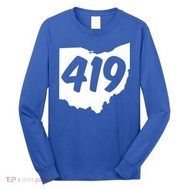 Toledo Sandusky Field 419 Area Code Ohio Cute Gift Long Sleeve Shirt