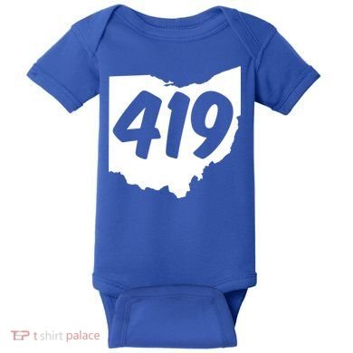 Toledo Sandusky Field 419 Area Code Ohio Cute Gift Baby Bodysuit