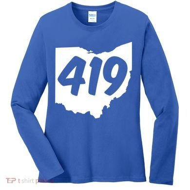 Toledo Sandusky Field 419 Area Code Ohio Cute Gift Women's Long Sleeve Shirt