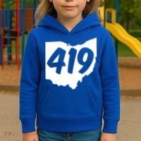 Toledo Sandusky Field 419 Area Code Ohio Cute Gift Kids Hoodie thumb 3