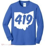Toledo Sandusky Field 419 Area Code Ohio Cute Gift Kids Long Sleeve Shirt thumb 0