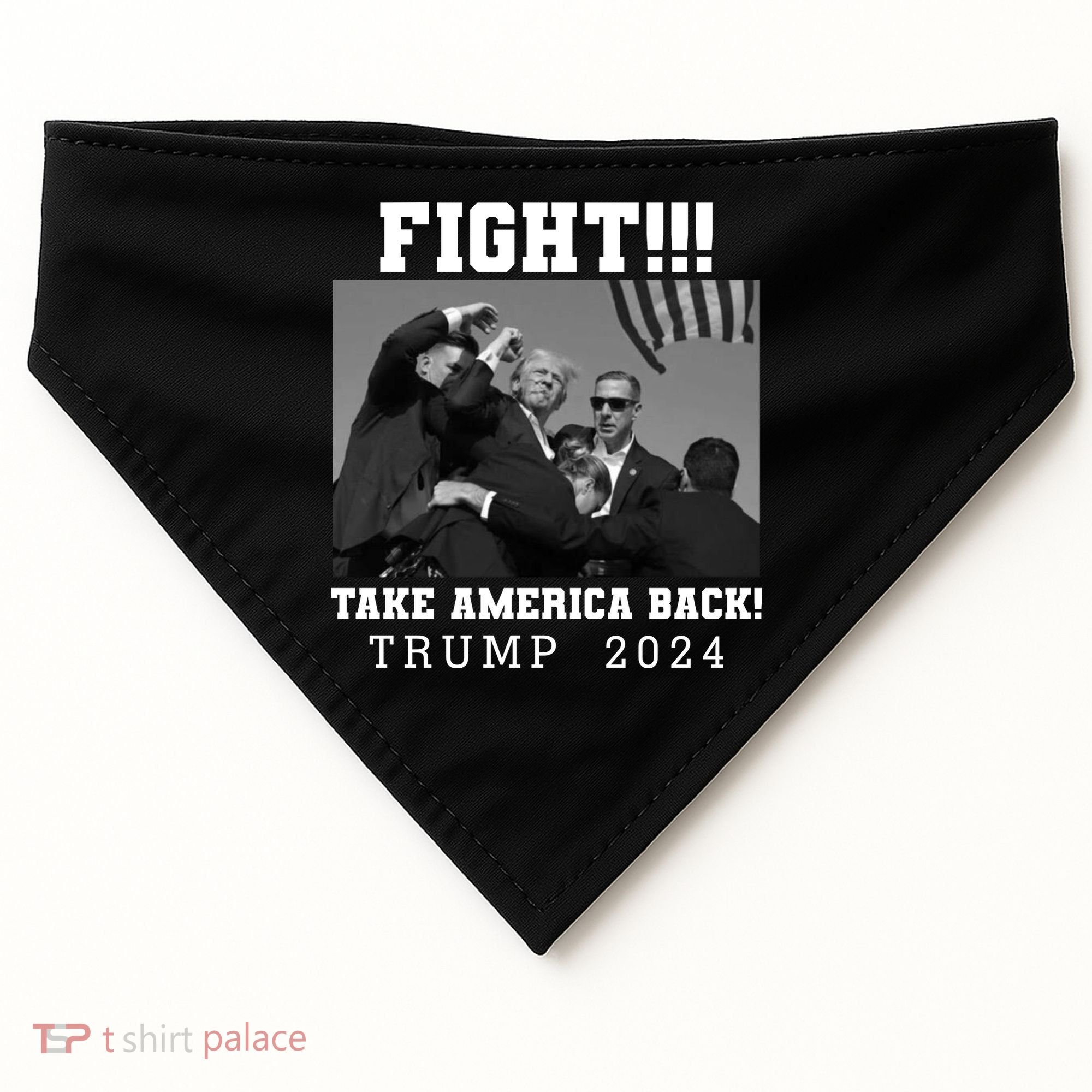 Trump Shot Fight For America Take America Back Trump 2024 USA-Made Doggie Bandana