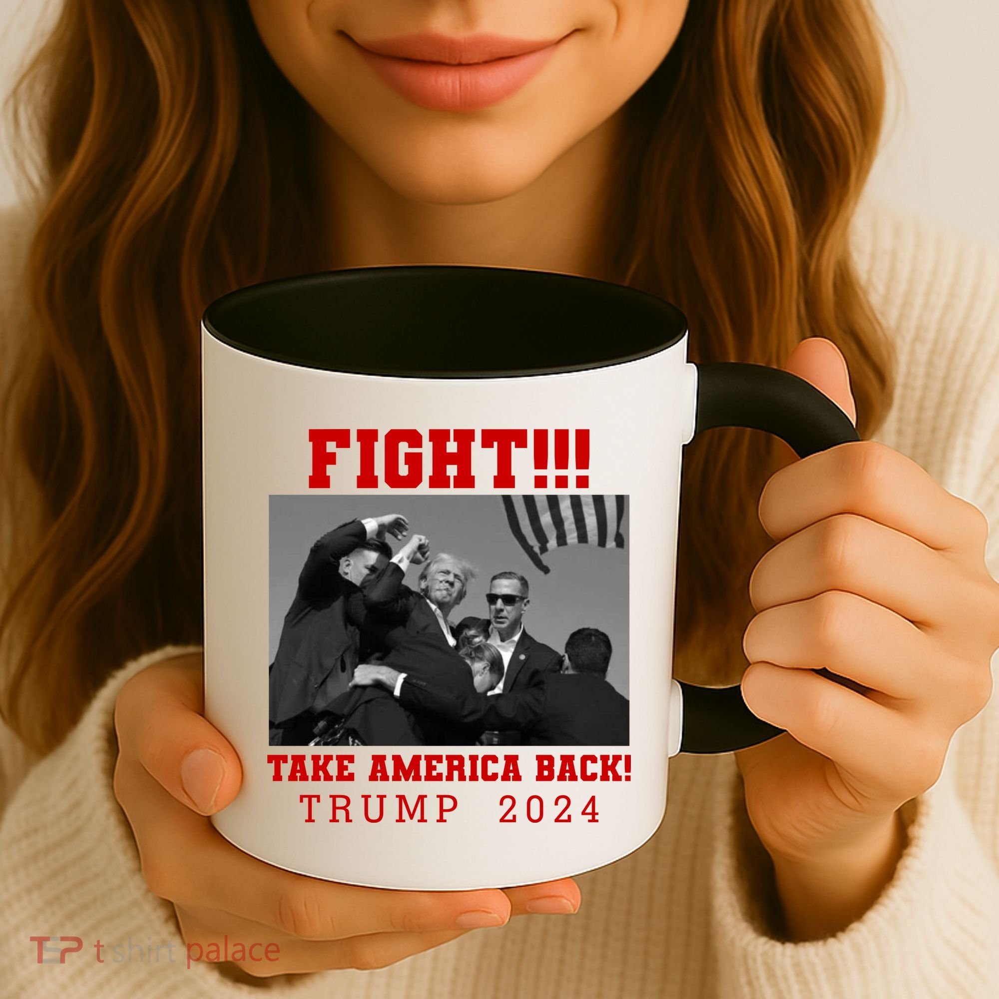 Trump Shot Fight For America Take America Back Trump 2024 Coffee Mug