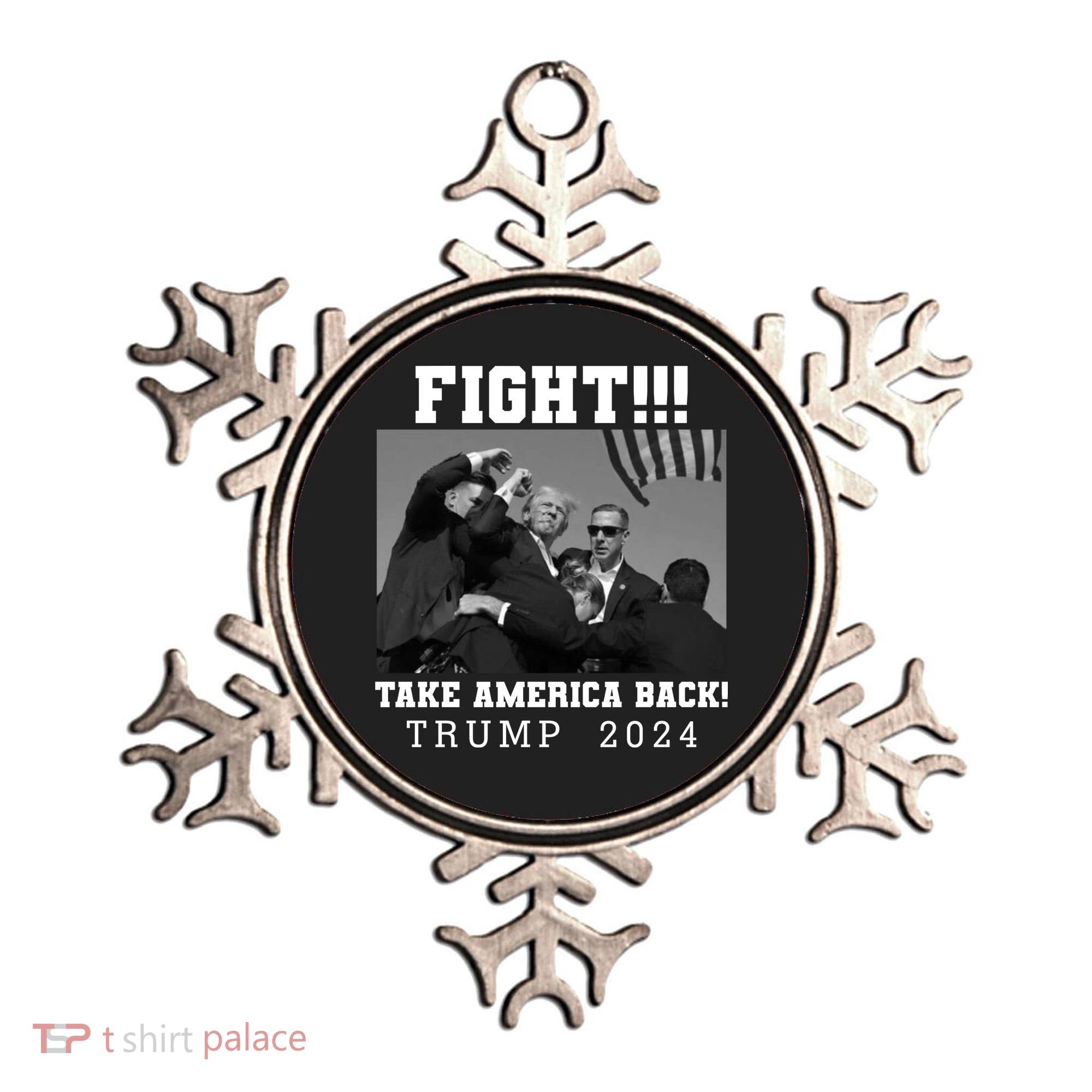 Trump Shot Fight For America Take America Back Trump 2024 Ornament