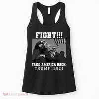 Trump Shot Fight For America Take America Back Trump 2024 Women's Tank Top thumb 0