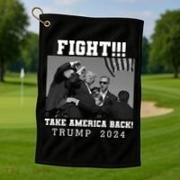 Trump Shot Fight For America Take America Back Trump 2024 Golf Towel thumb 1