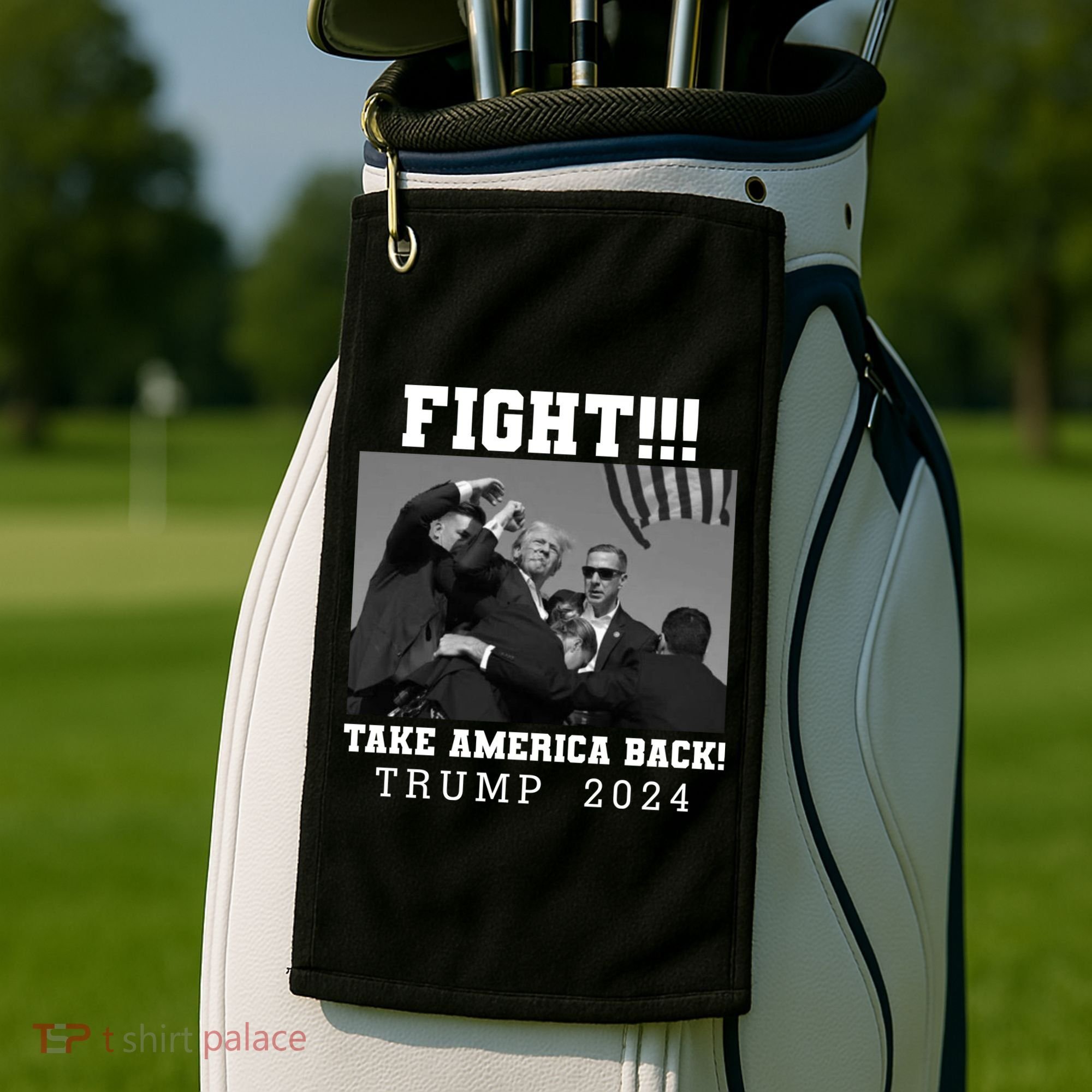 Trump Shot Fight For America Take America Back Trump 2024 Golf Towel