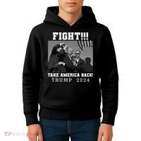 Trump Shot Fight For America Take America Back Trump 2024 Kids Hoodie thumb 4